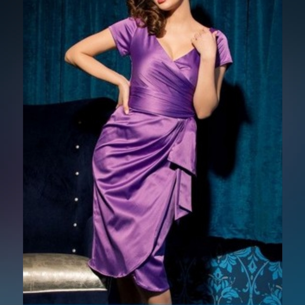 XL Pinup Couture Ava Dress Purple